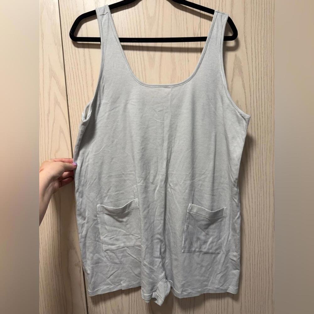 Lunya striped romper pajamas